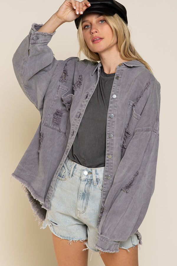 Violet Grey Button Jacket