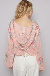 Floral Hoodie Top in Peach