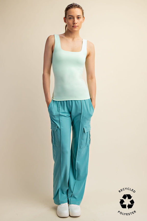 Square Neck Tank Top in Morning Mint