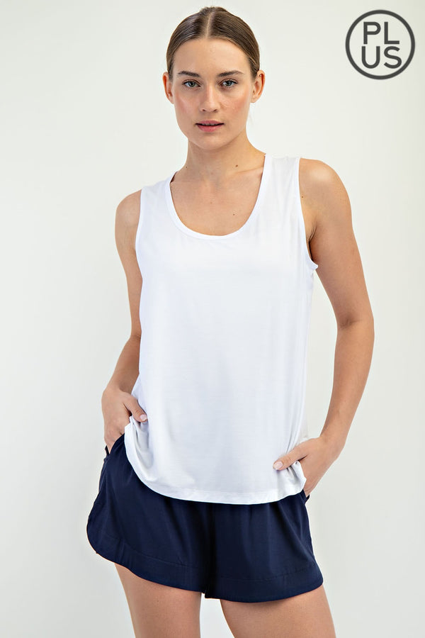 Modal Sleeveless Tank in White