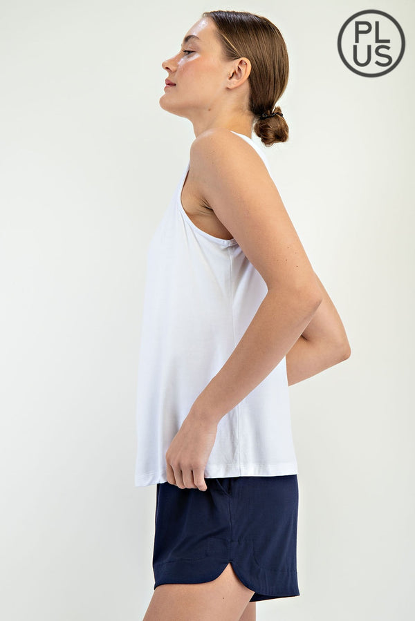 Modal Sleeveless Tank in White