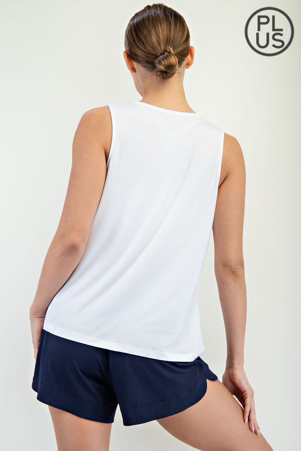 Modal Sleeveless Tank in White