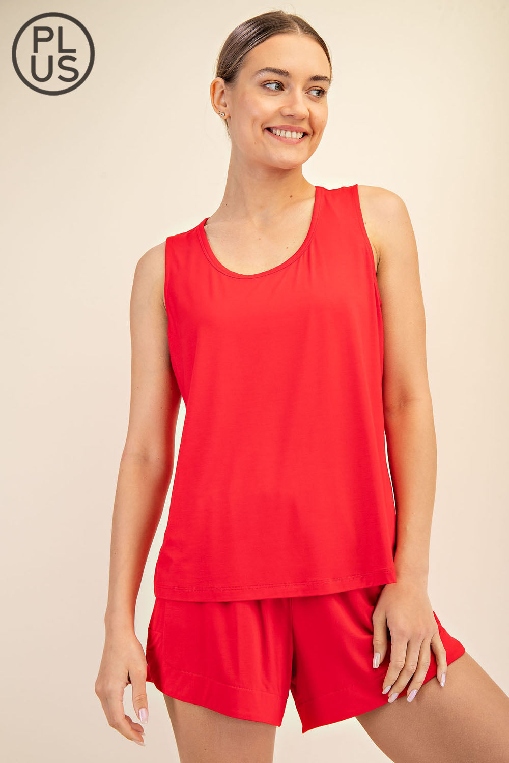 Modal Sleeveless Tank in Red