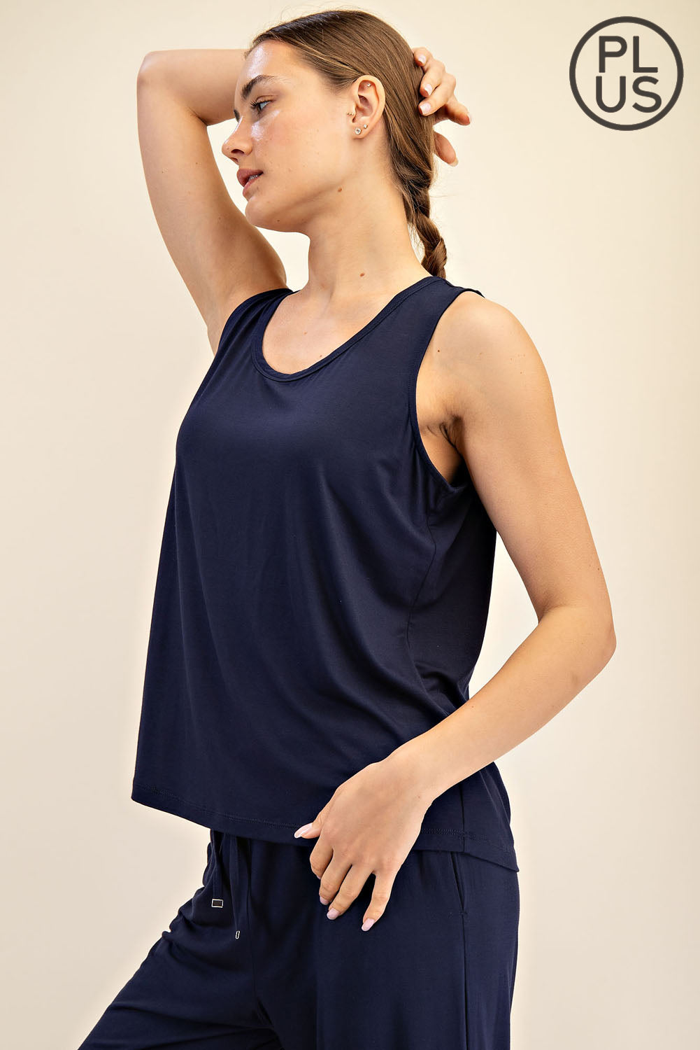 Modal Sleeveless Tank in Navy