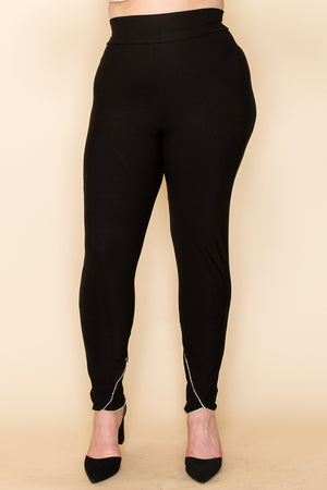 Rhinestone Tulip Hem Leggings