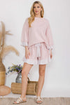 Ruffle Trim Shorts in Light Pink