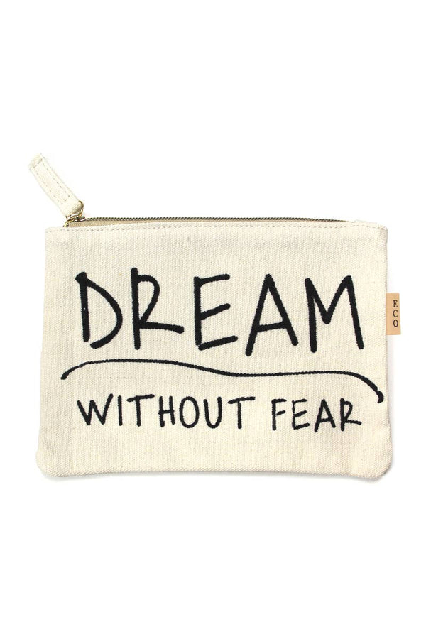 Multi Lettering Cotton Canvas Eco Pouch Bags: One Size / PCH026