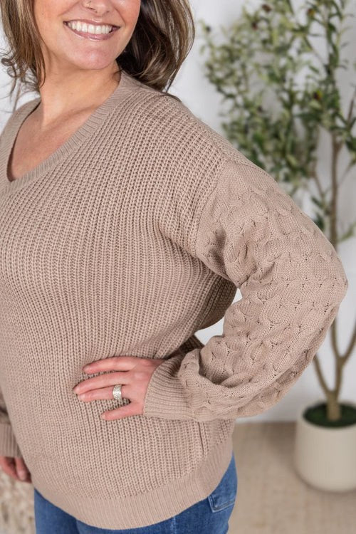 MM Talina Textured Sweater-Mocha