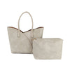 Stitch Trim Detail Tote Bag in Beige