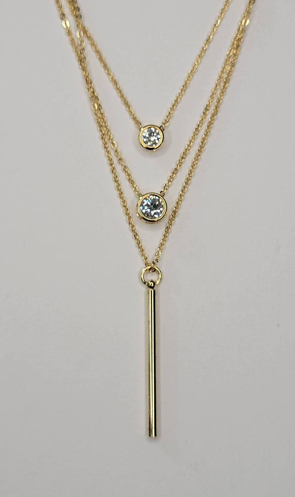 Triple Strand Necklace in Gold