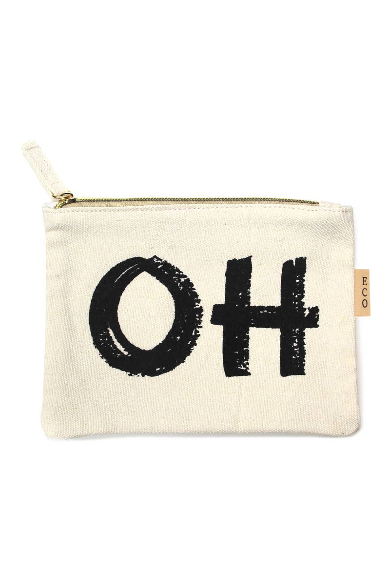 Multi Lettering Cotton Canvas Eco Pouch Bags: One Size / PCH026