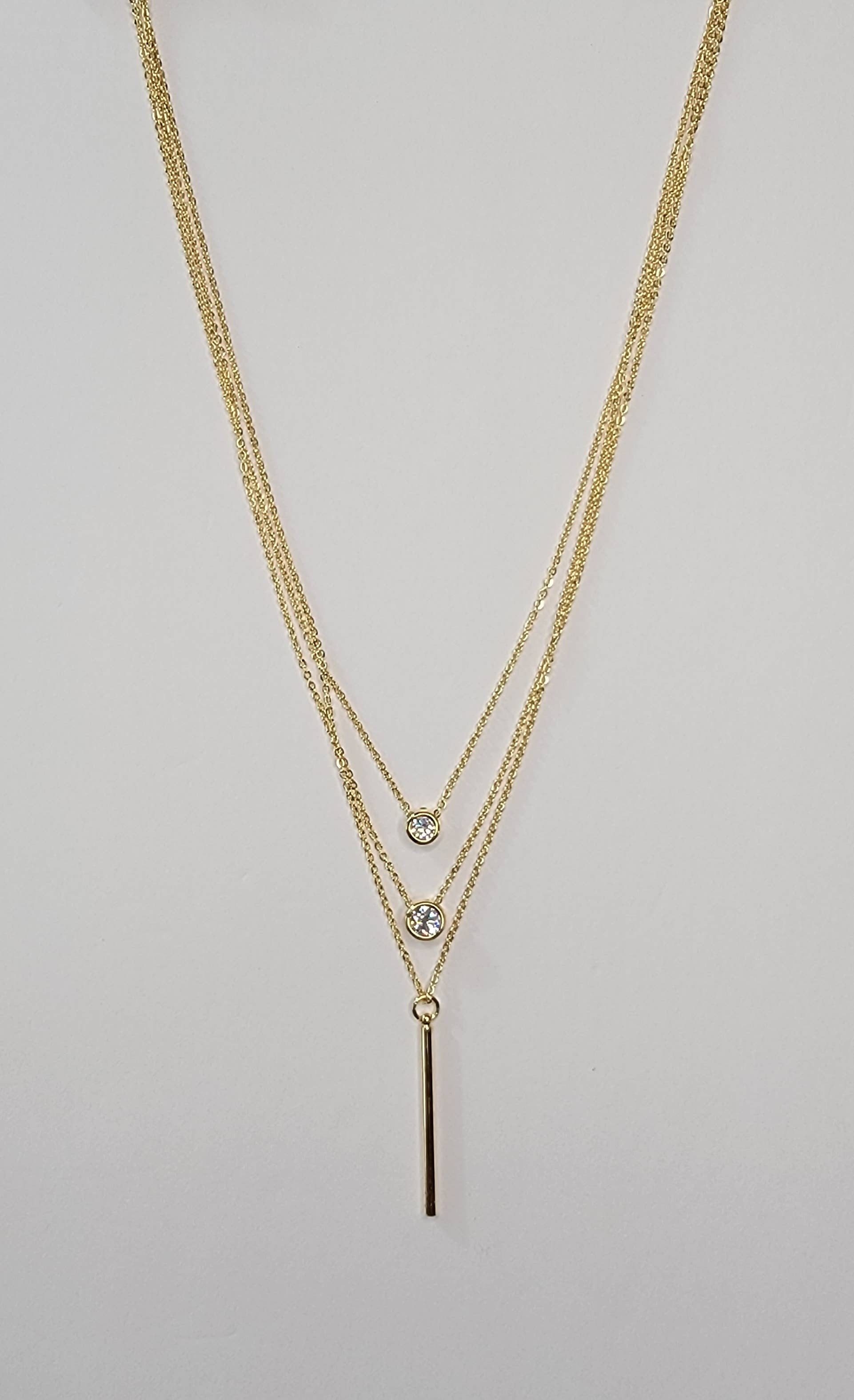 Triple Strand Necklace in Gold