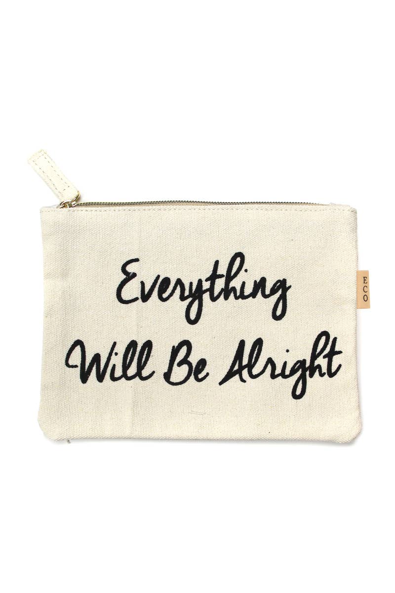 Multi Lettering Cotton Canvas Eco Pouch Bags: One Size / PCH026