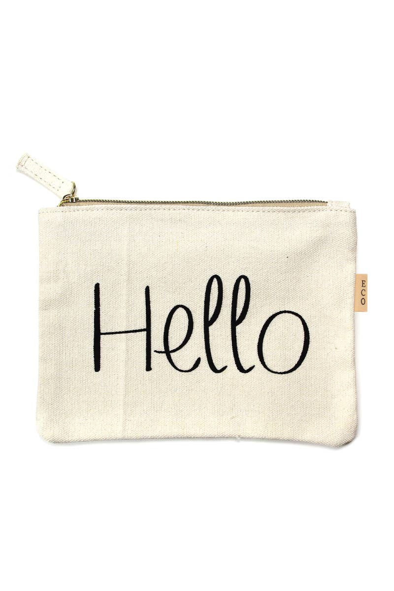 Multi Lettering Cotton Canvas Eco Pouch Bags: One Size / PCH026