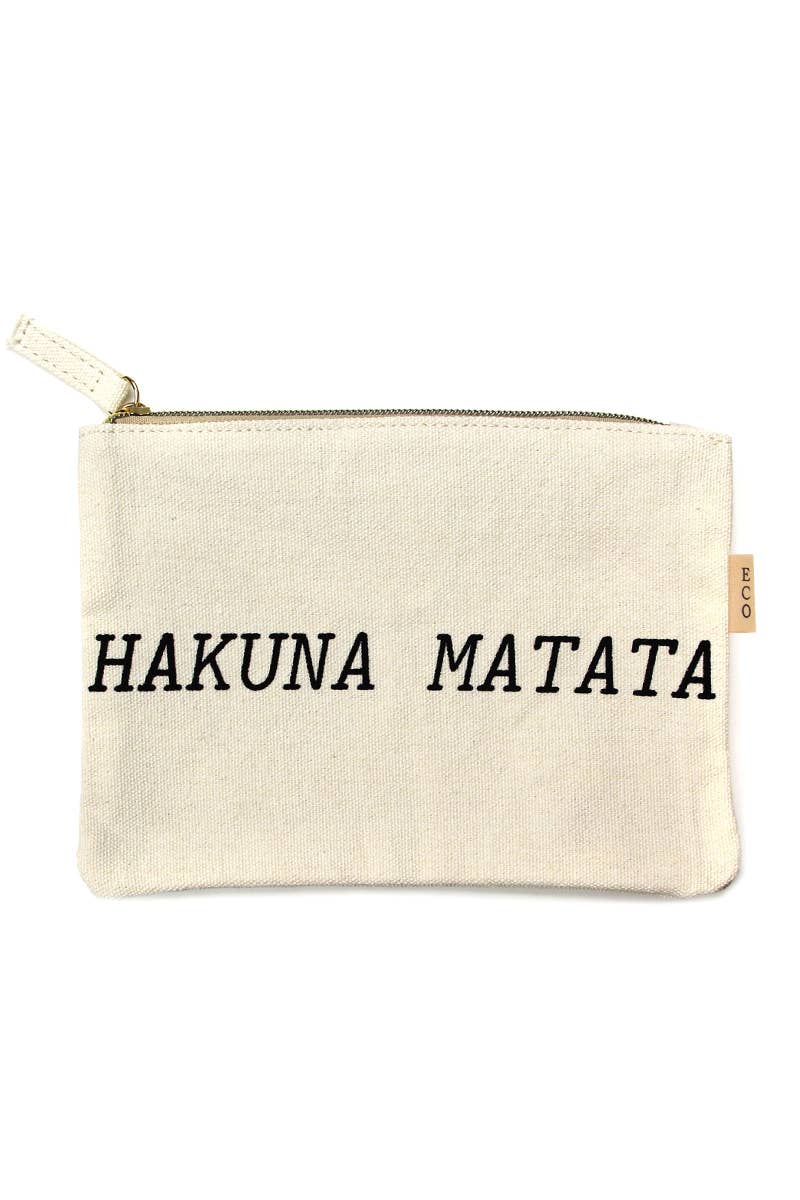 Multi Lettering Cotton Canvas Eco Pouch Bags: One Size / PCH026