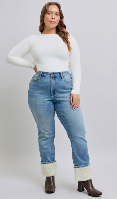 JB Shearling Cuff Jean