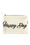 Multi Lettering Cotton Canvas Eco Pouch Bags: One Size / PCH026
