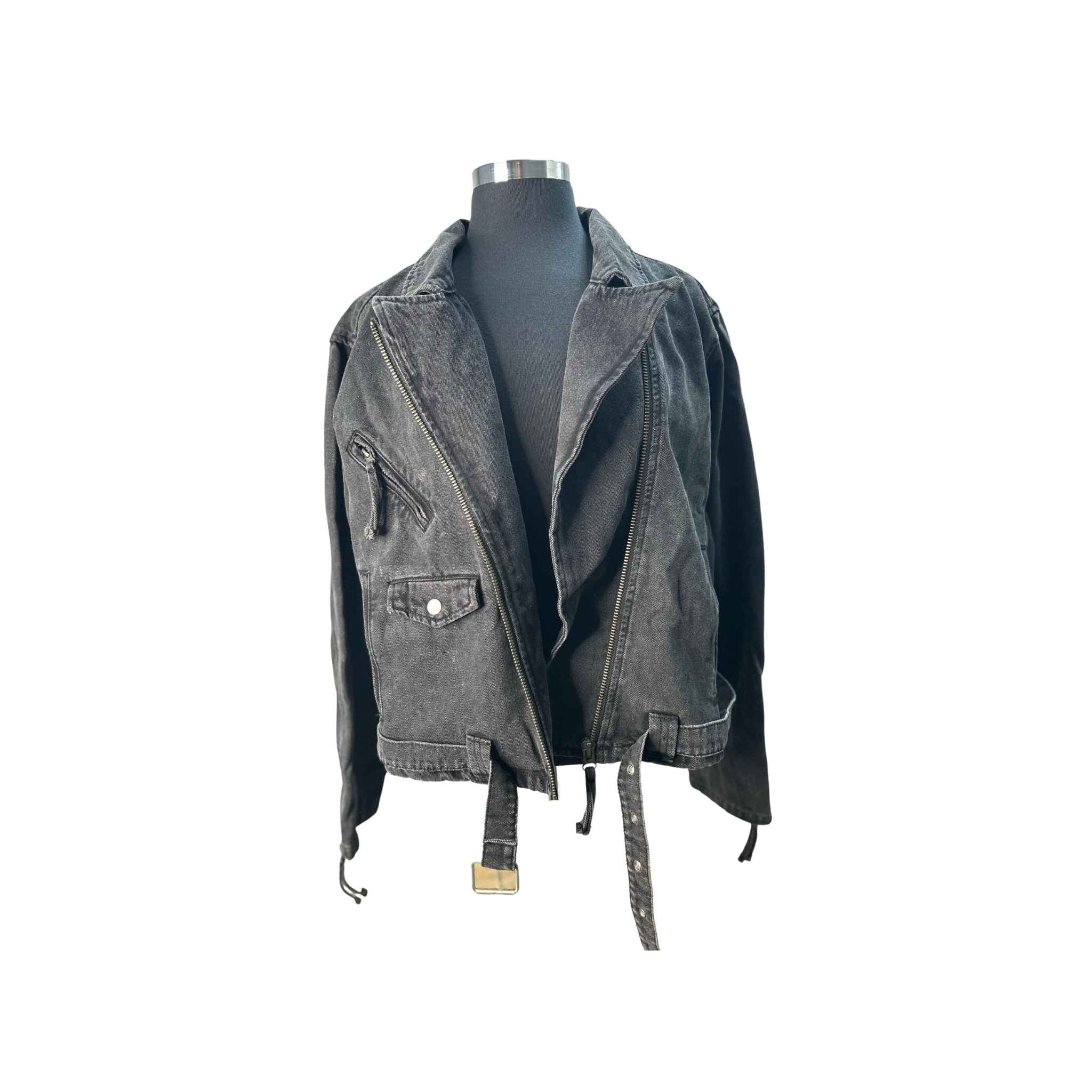 Agitated Black Denim Jacket
