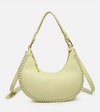 Aria Whipstitch Crescent Shoulder Bag in Lt Yellow
