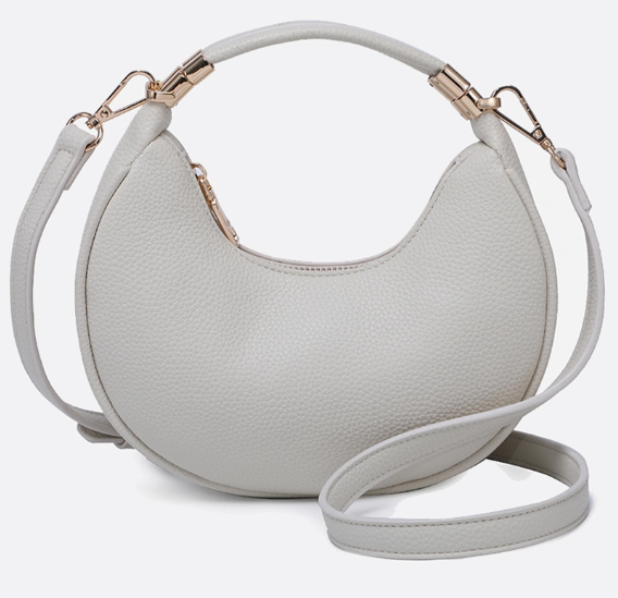 Baghdad Half-Moon Crossbody in Off White
