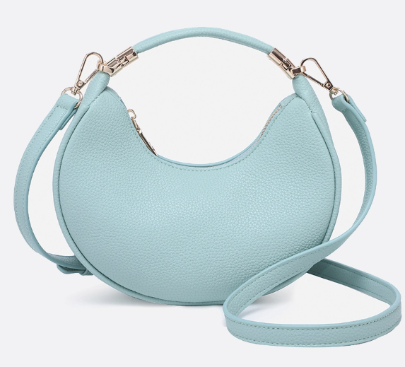 Baghdad Half-Moon Crossbody in Seafoam
