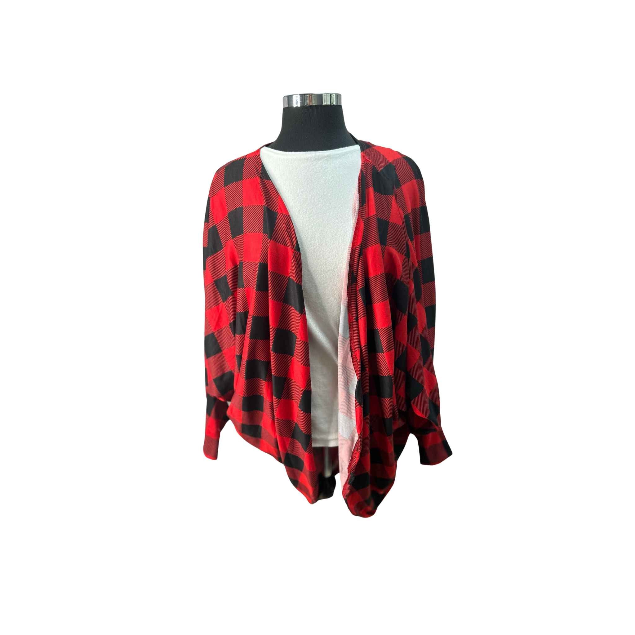 Emma Cocoon Cardigan - Buffalo Plaid