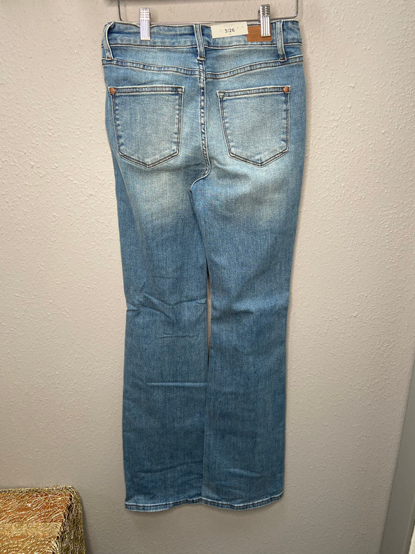 JB Plaid Patch Bootcut Jean