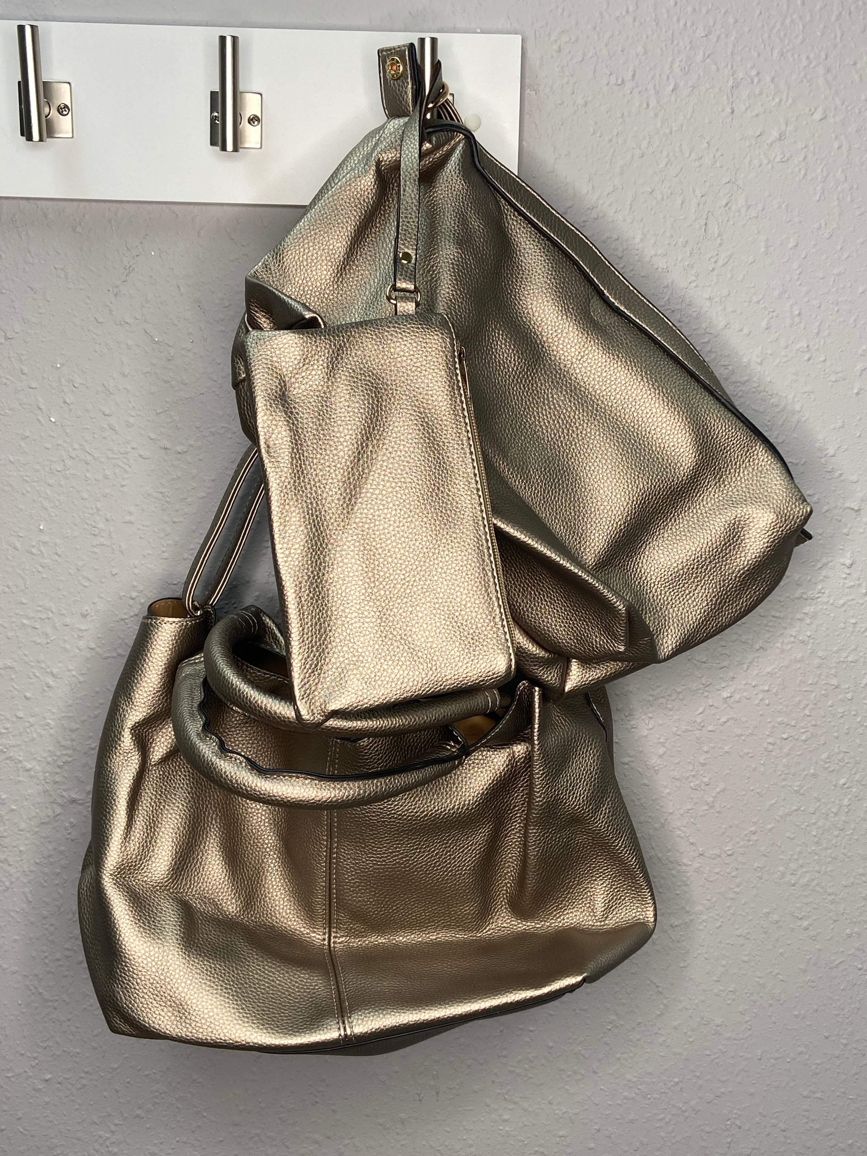 Round Handle Tote Bag in Champagne