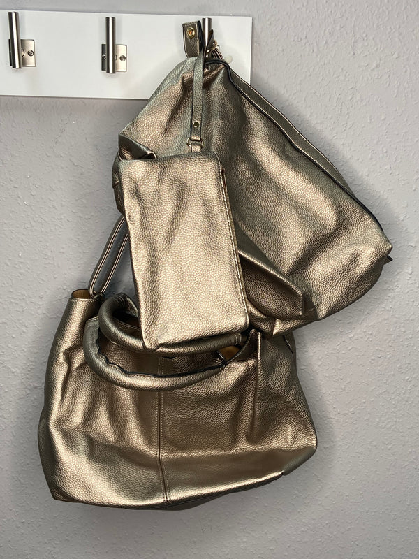 Round Handle Tote Bag in Champagne