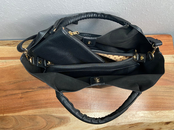 Round Handle Tote Bag in Black