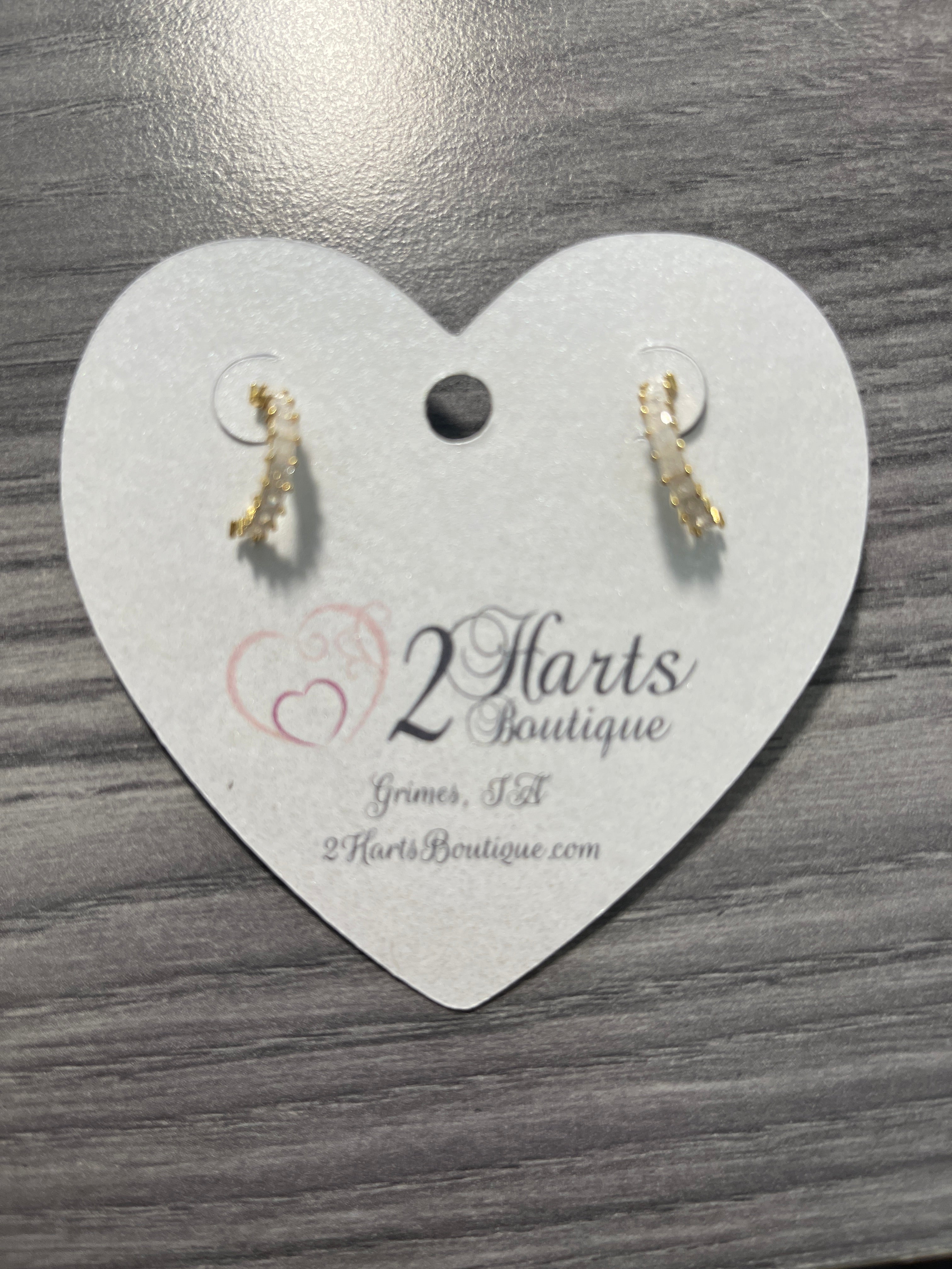 White and Gold Earrings