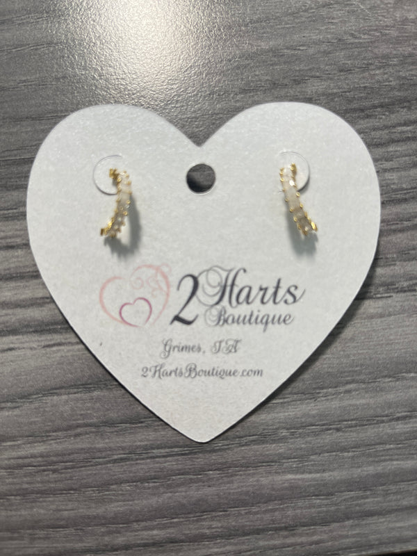 White and Gold Earrings