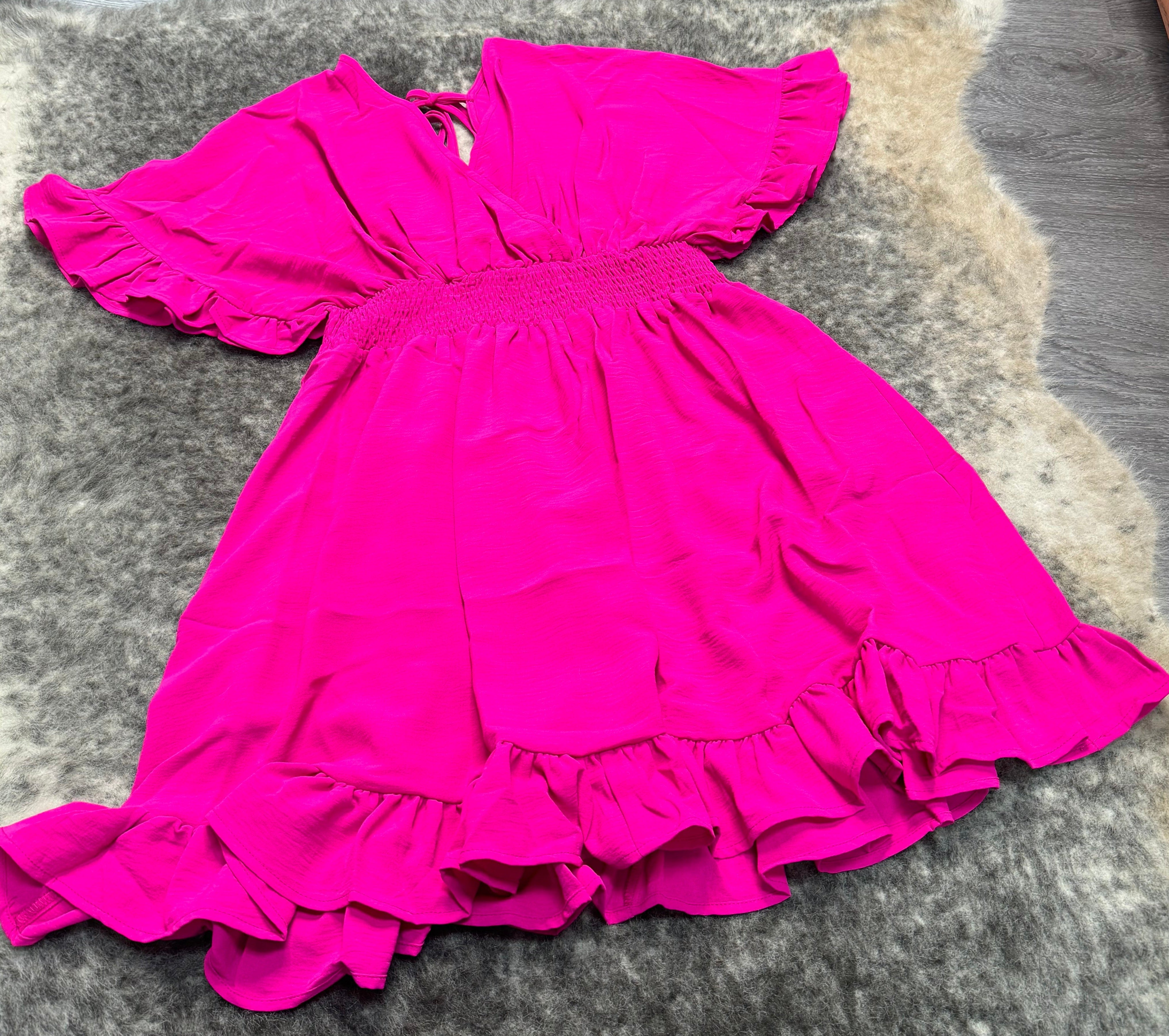 Flirty Pink Midi-Dress