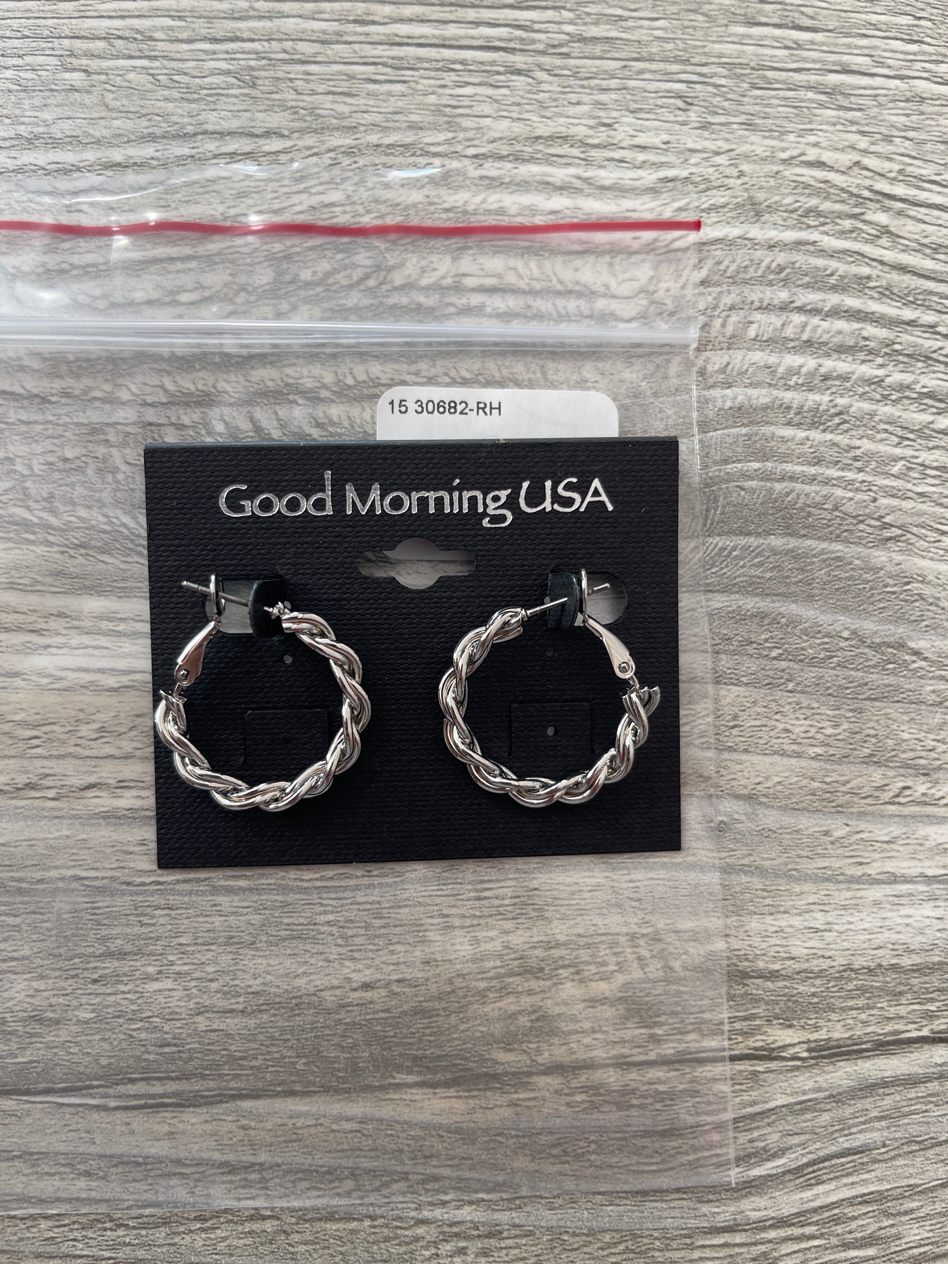 Silver Twist Hoop Earring