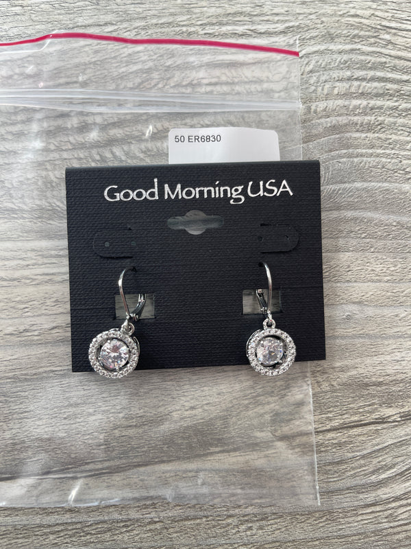 Silver CZ Dangle Earrings