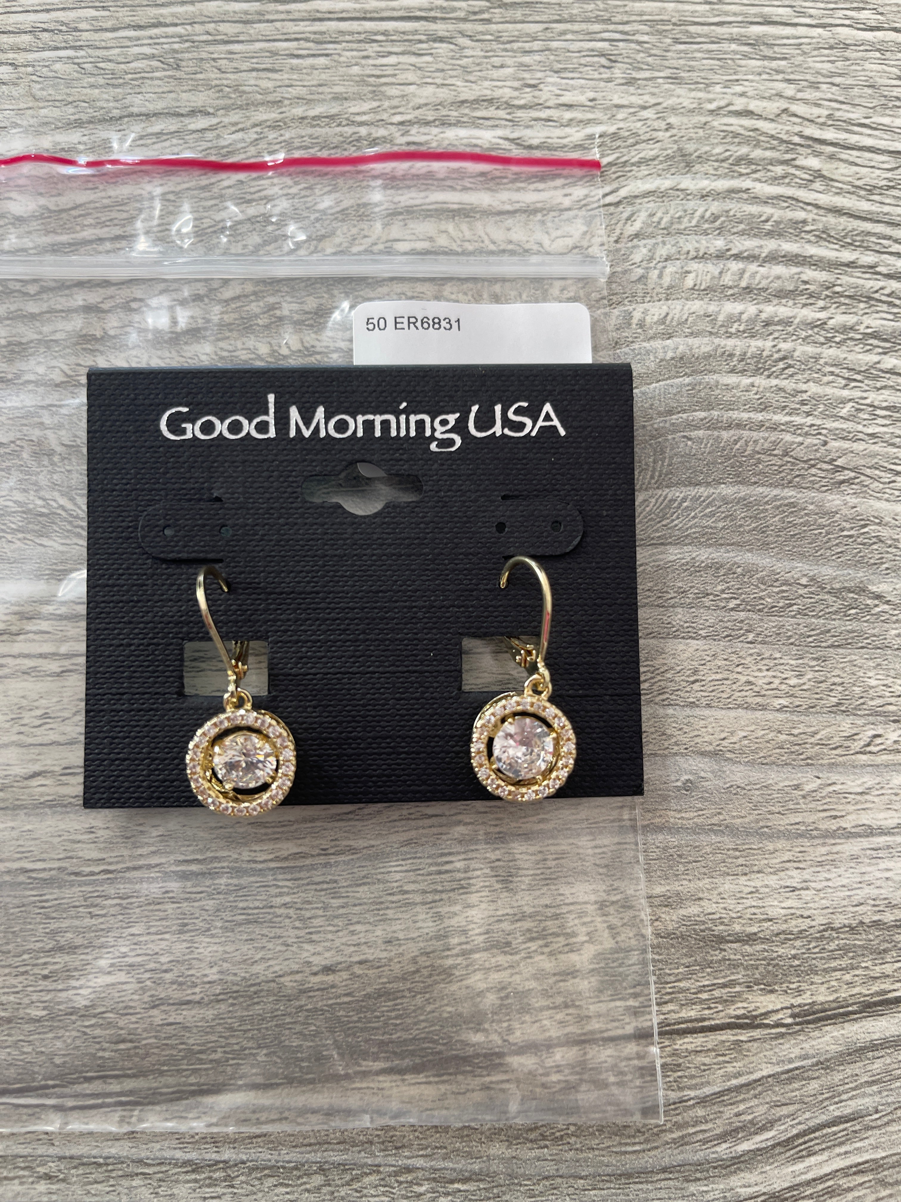 Gold CZ Dangle Earrings