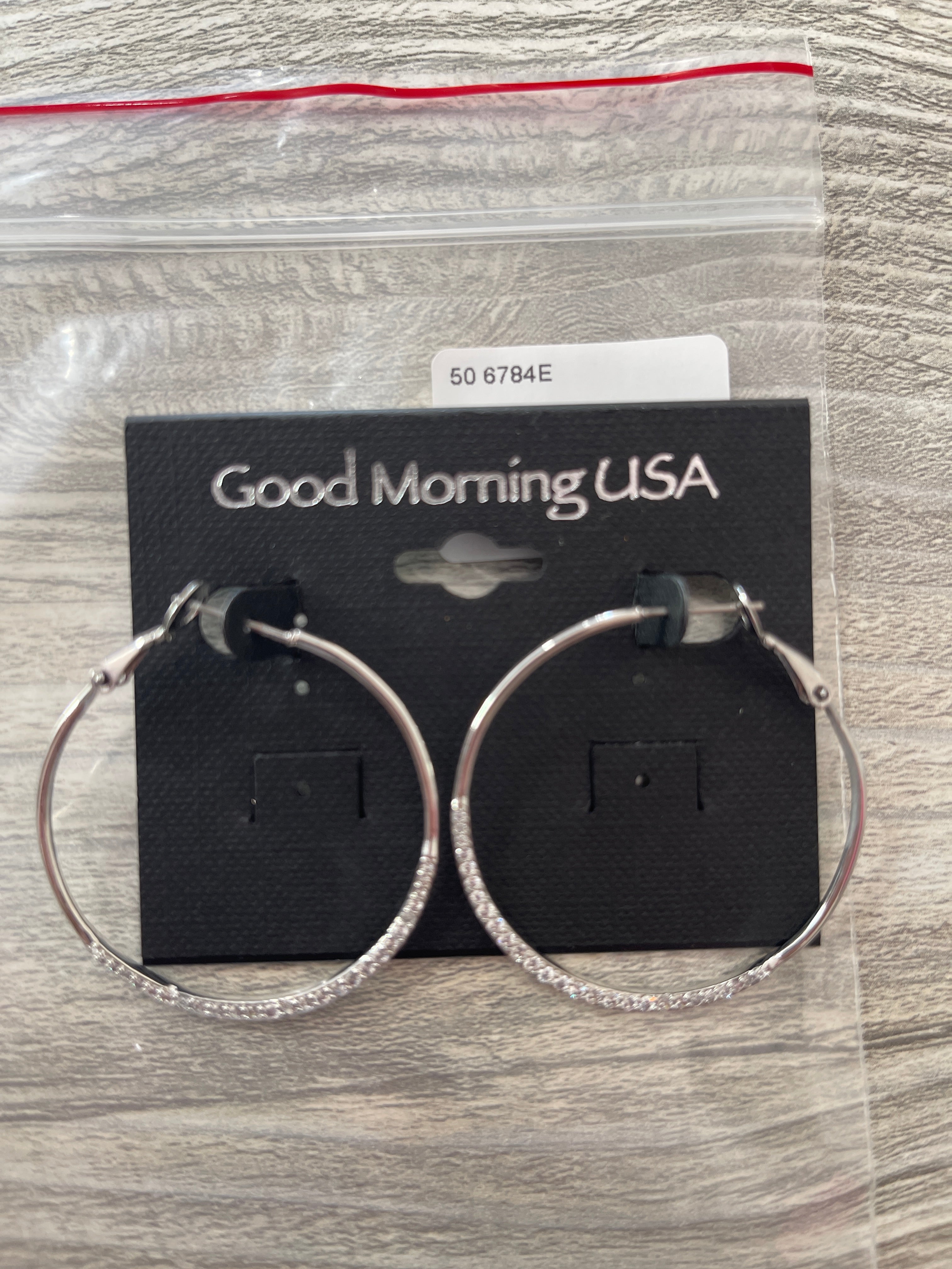 Silver & Crystal Hoops