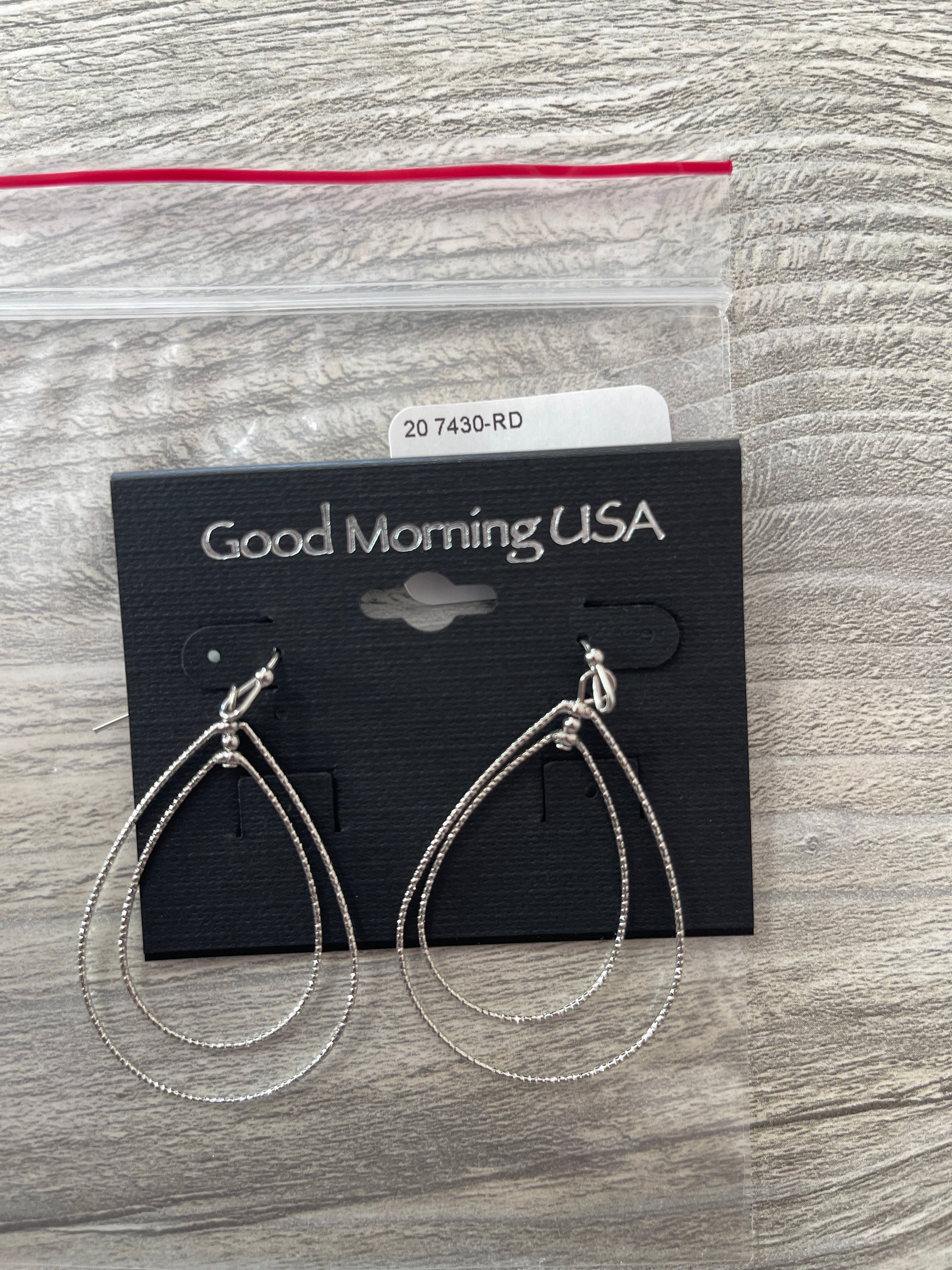 Double Silver Teardrop Dangle Earrings
