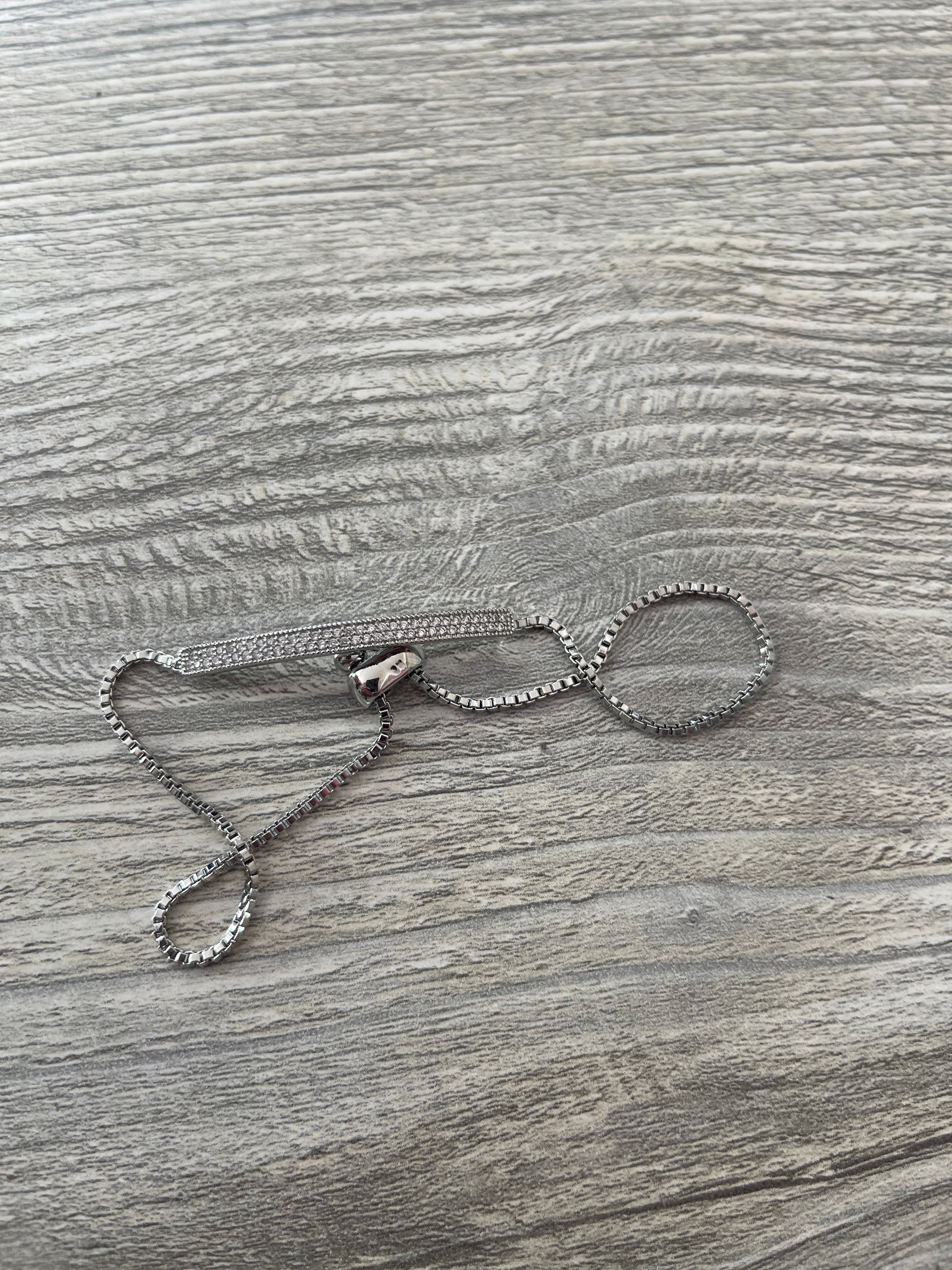 Silver Bar Slide Bracelet