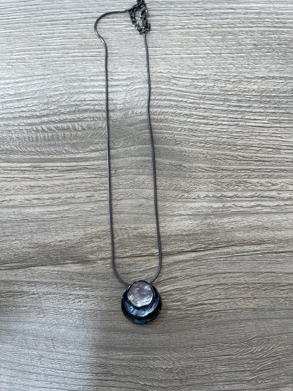 Tri-Blue Circle Necklace