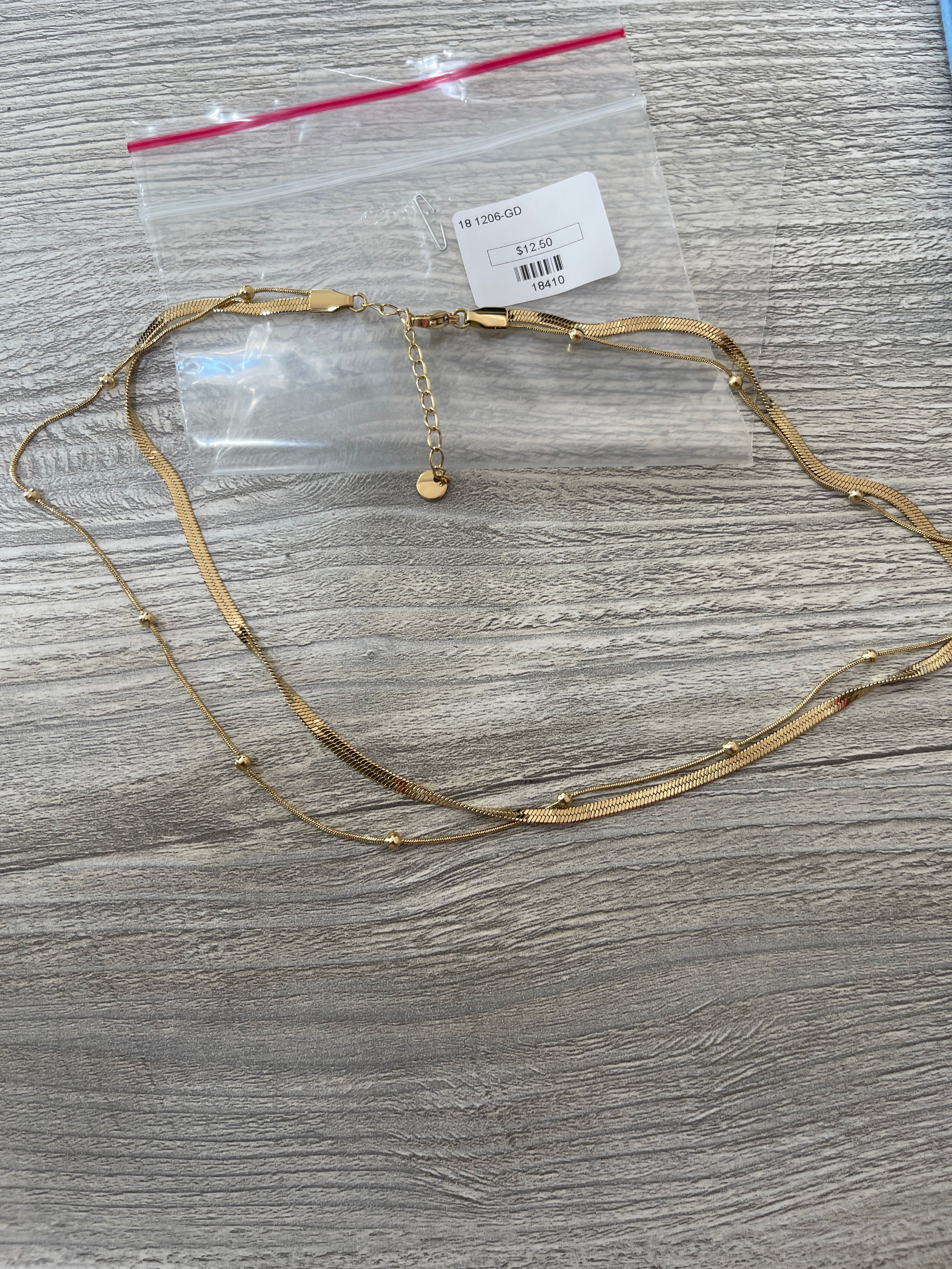 Herring Bone Double Strand in Gold