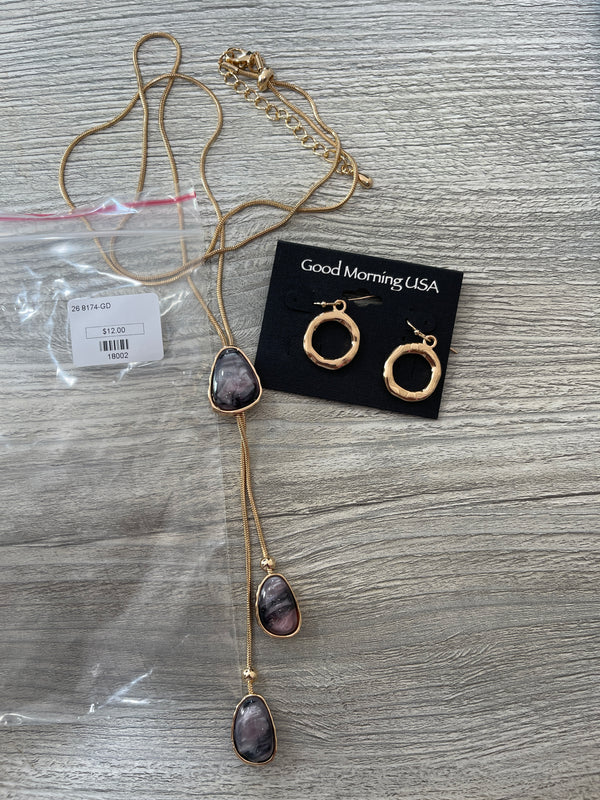 Gold & Purple Teardrop Set