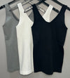 U-Neck Seamless Tank-Heather Grey
