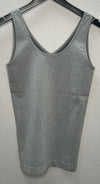 U-Neck Seamless Tank-Heather Grey