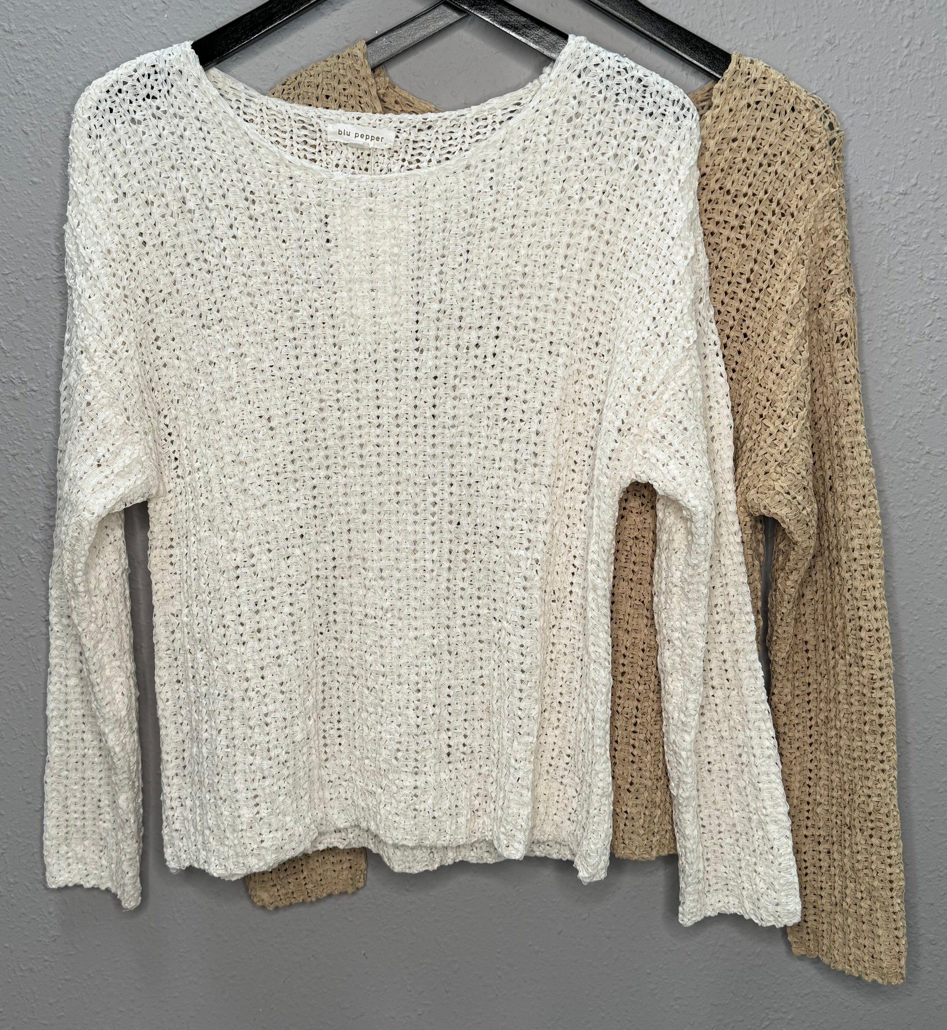 Back Buttoned Pullover in Tan