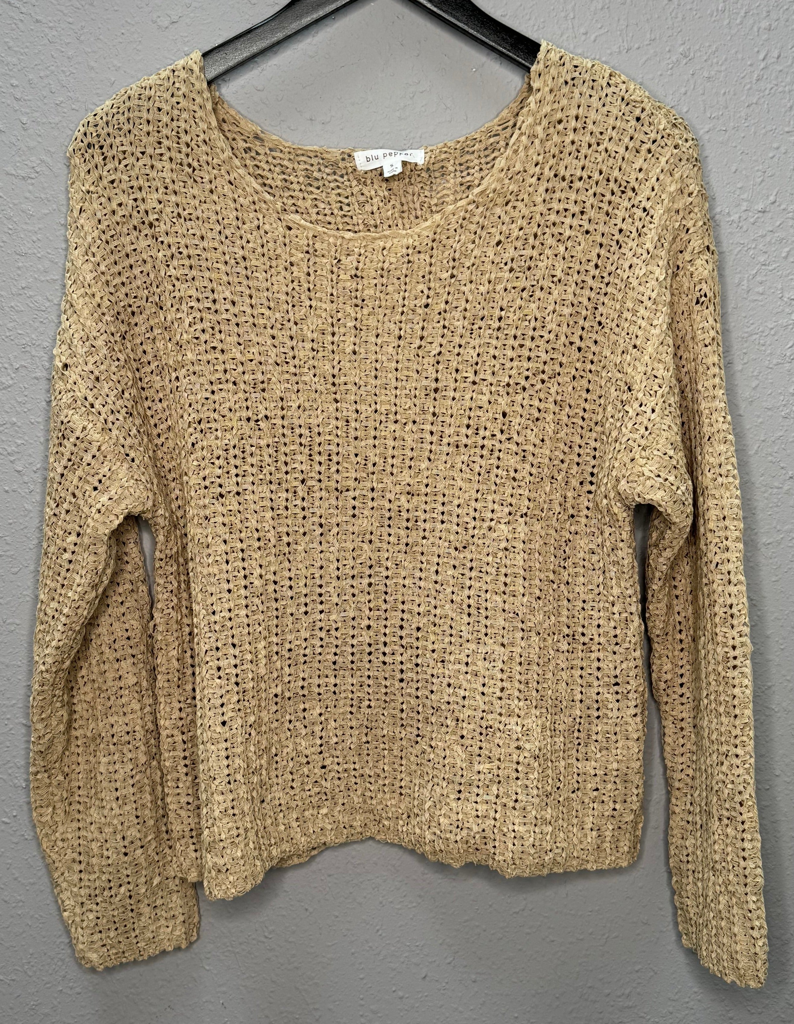 Back Buttoned Pullover in Tan