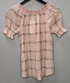 Plaid Woven Top in Blush