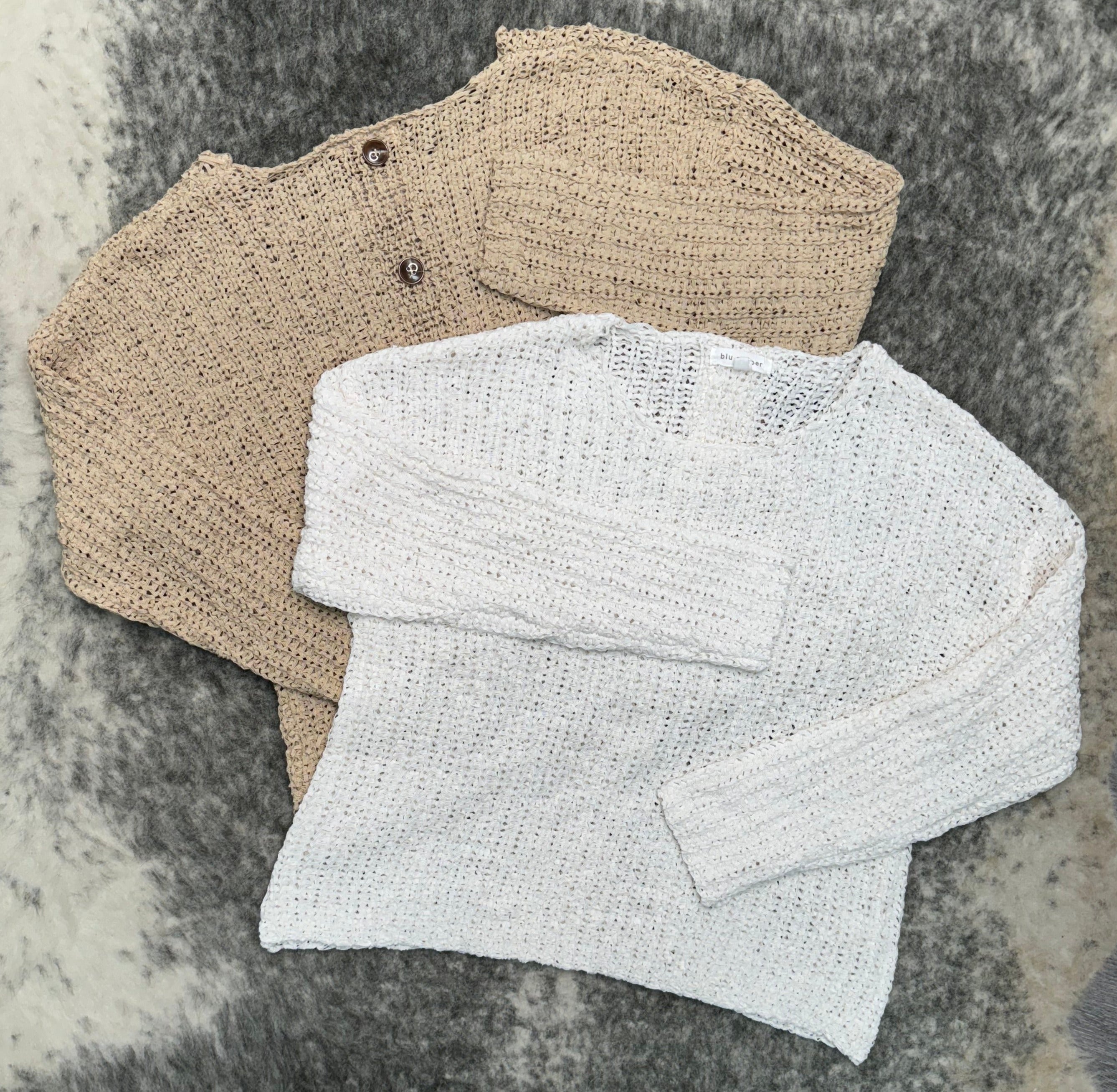 Back Buttoned Pullover in Ivory