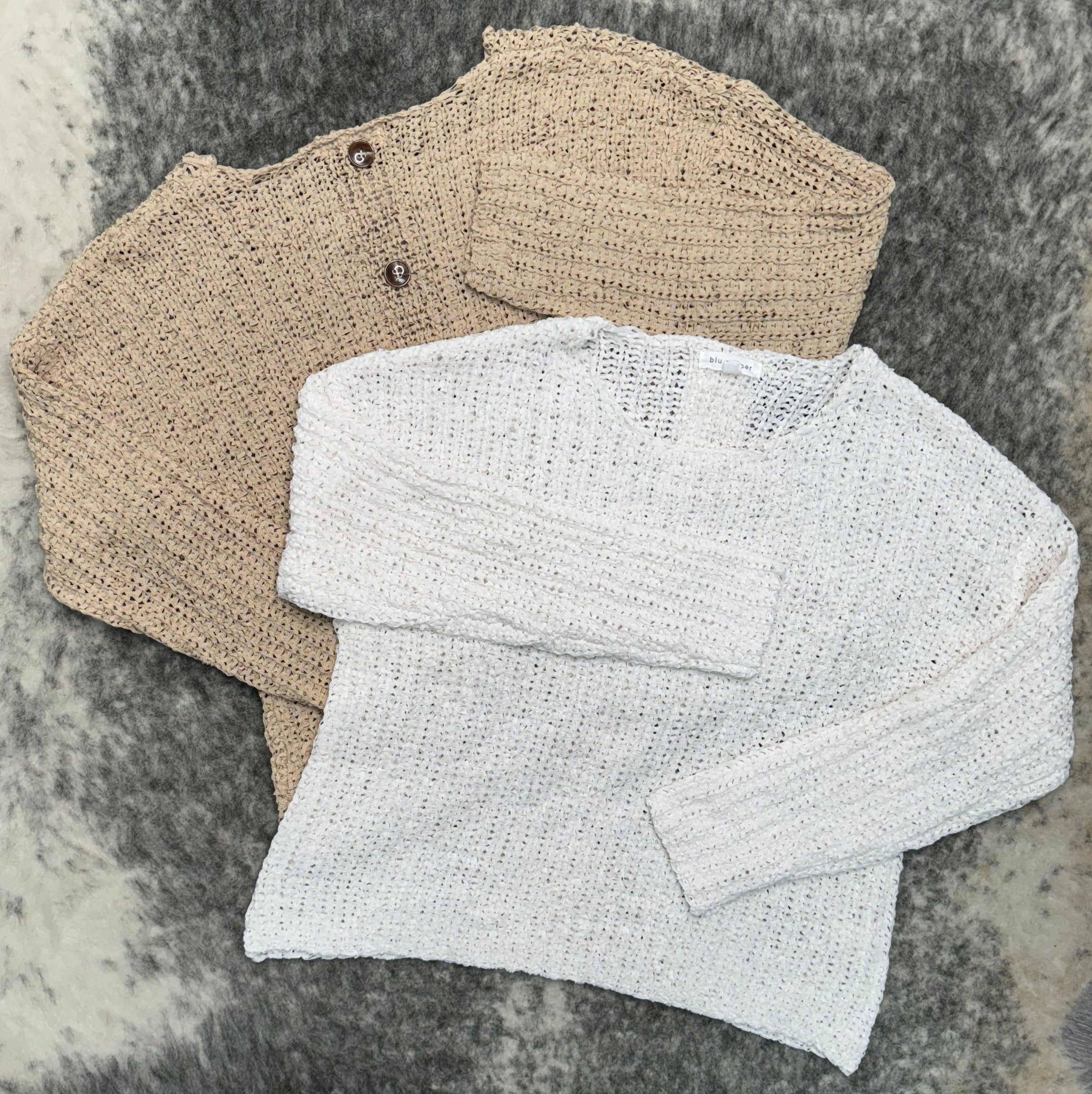 Back Buttoned Pullover in Tan