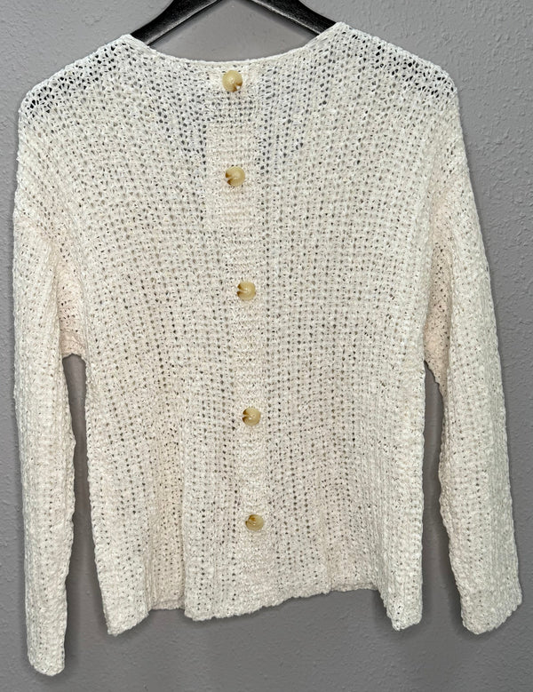 Back Buttoned Pullover in Ivory